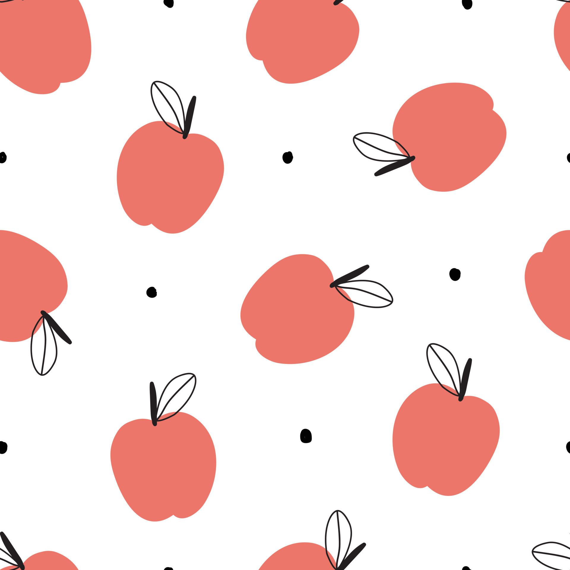 red apple seamless pattern background with cute fruits group of objects  for wallpaper textile print 3580643 Vector Art at Vecteezy