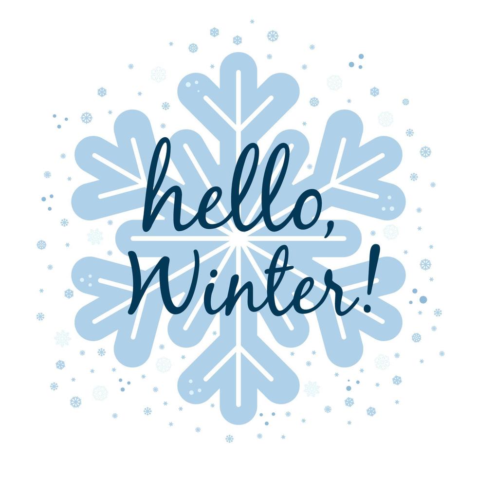 Season Greeting Card. Hello Winter Background template for season sale banner, greeting and invitation cards decoration and design vector