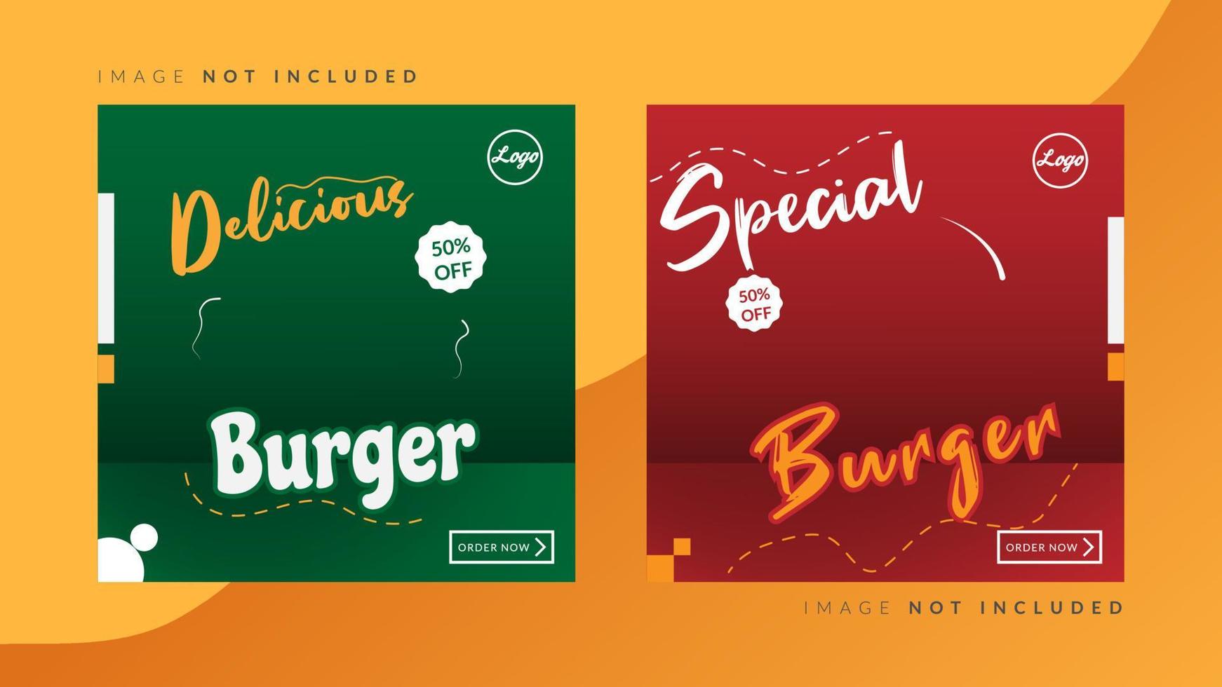 Flyer or Social Media Post Template Themed Food vector