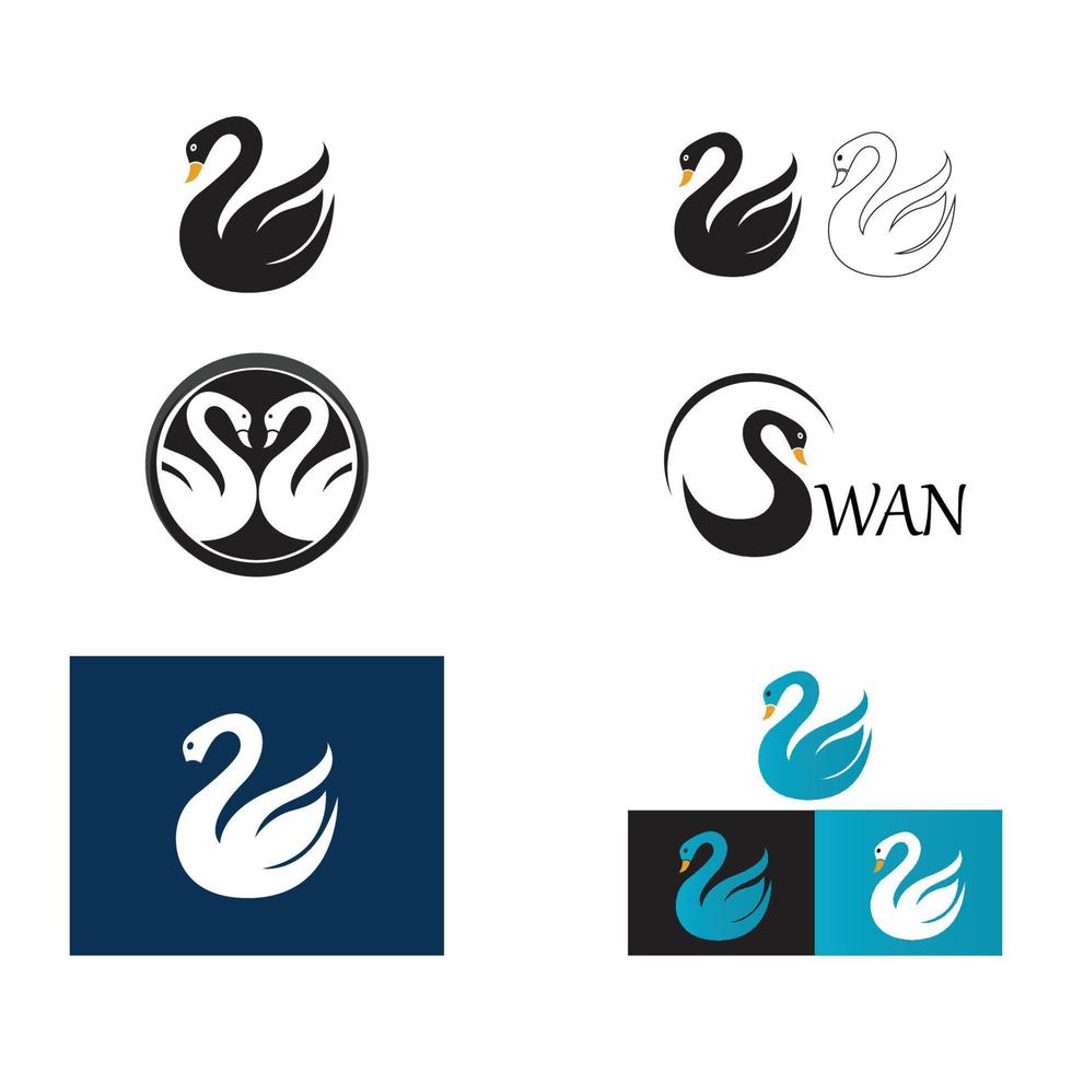 Swan logo Template design illustration vector