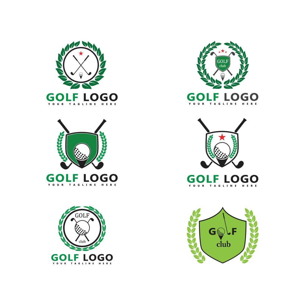 Diseño de icono de ilustración de vector de plantilla de logotipo de golf