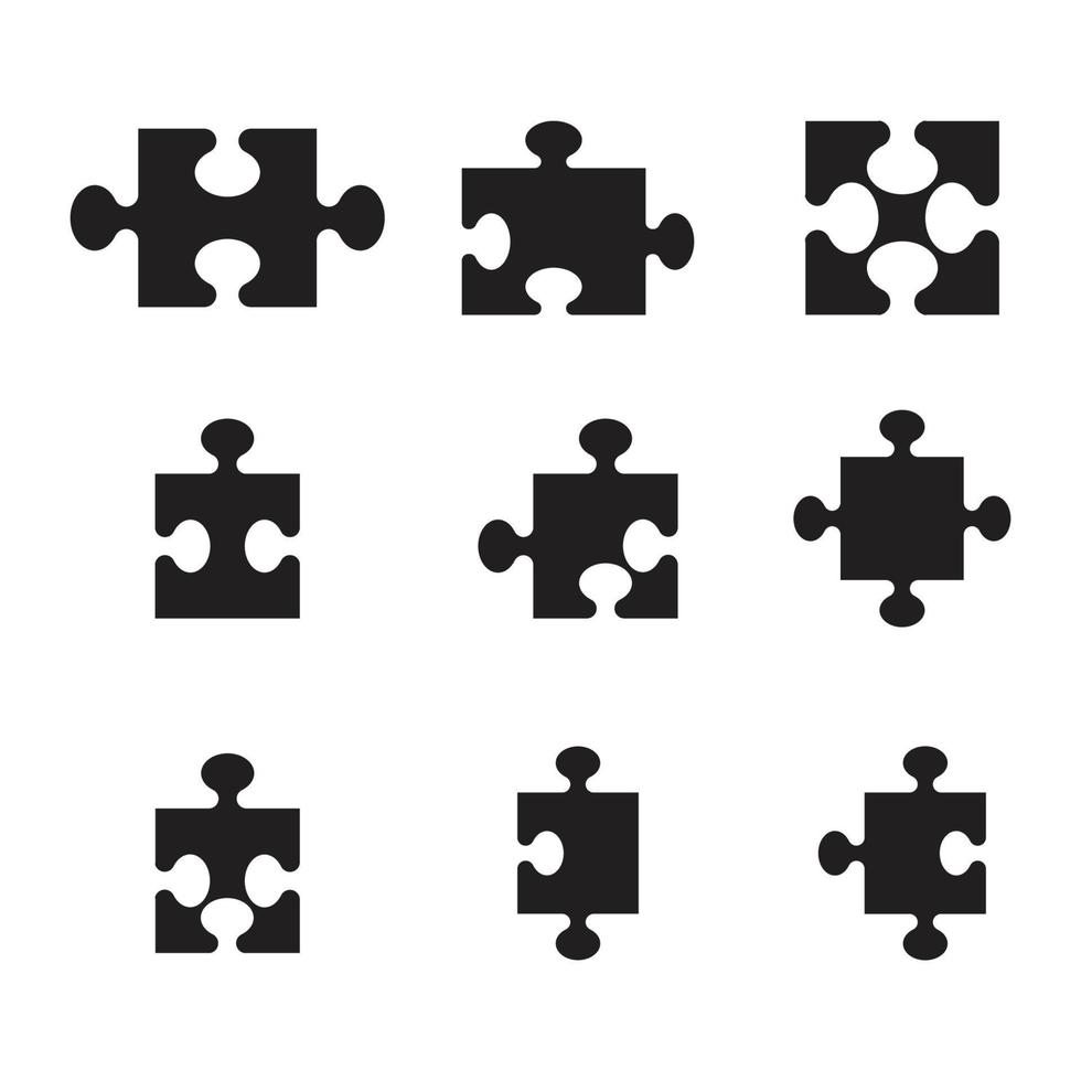 Icono de rompecabezas, colorido aislado sobre fondo blanco, ilustración vectorial vector