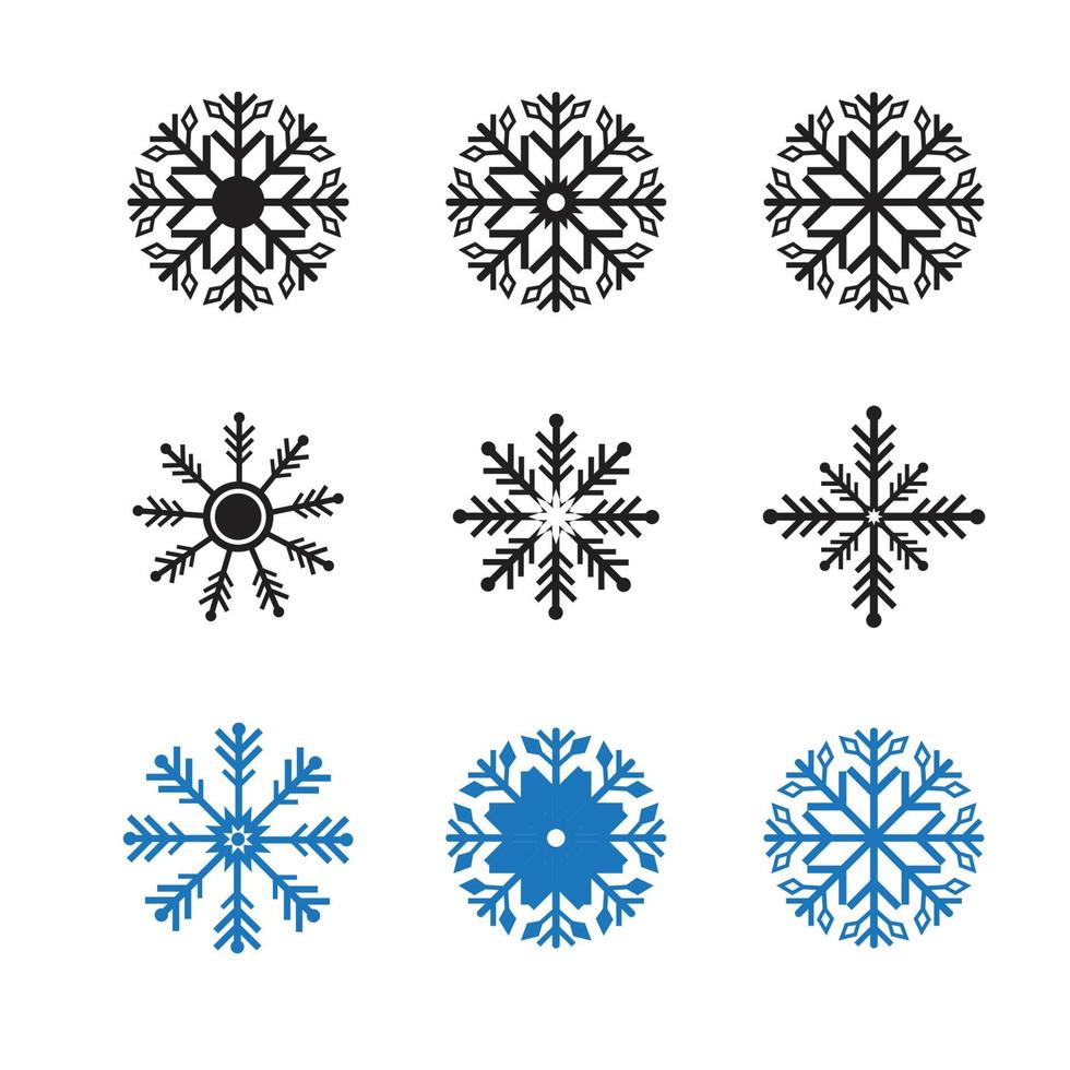 Ilustración de plantilla de logotipo de copos de nieve vector
