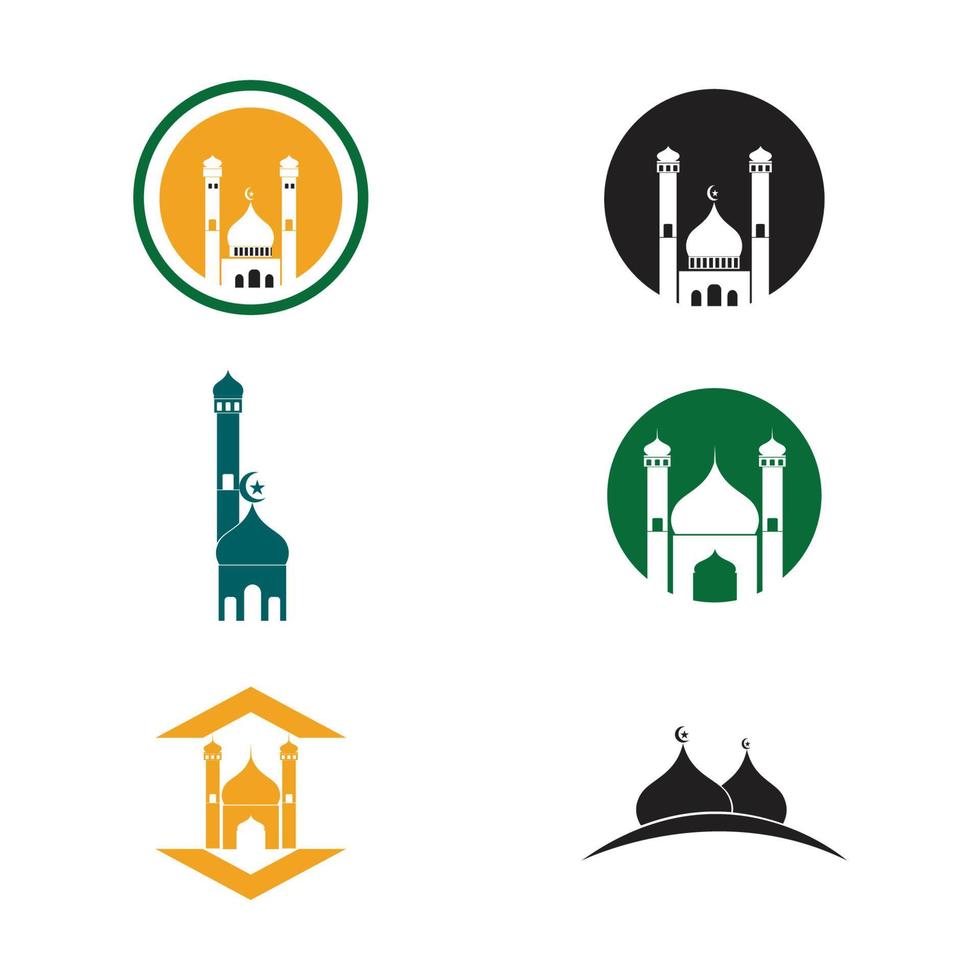plantilla de diseño de ilustración de vector de icono de mezquita