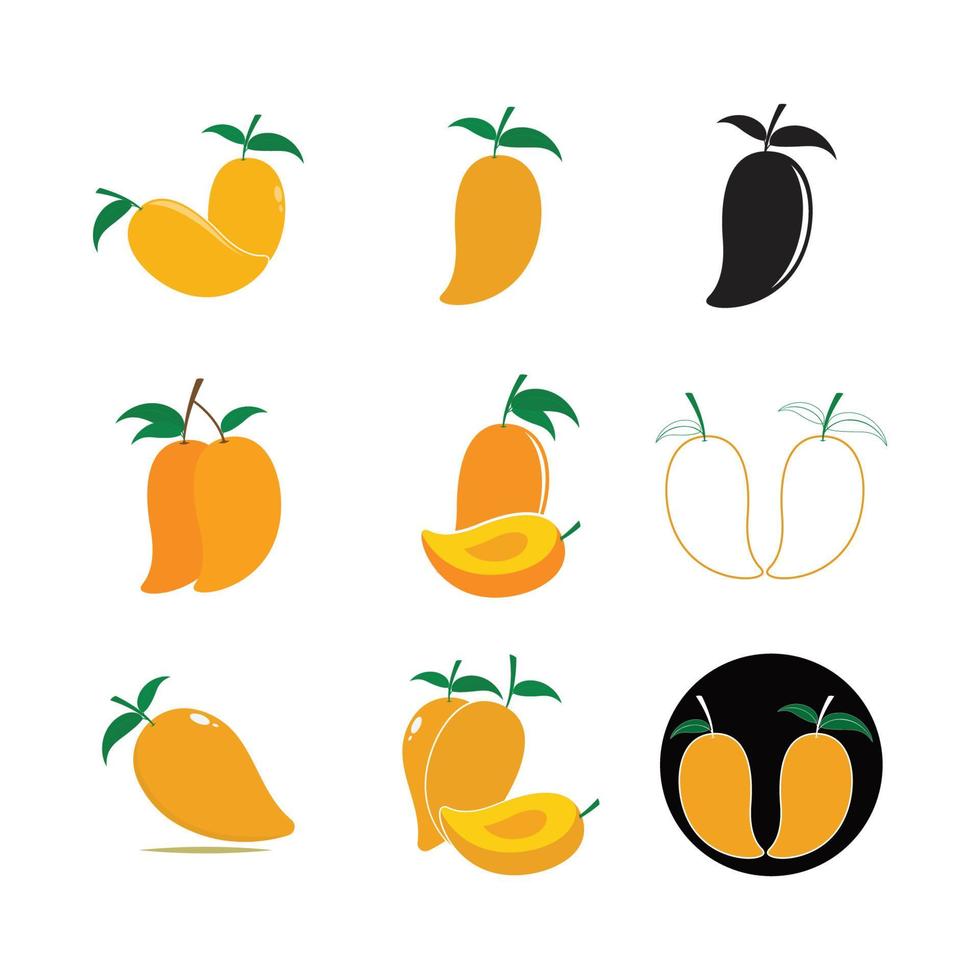 Mango in flat style. Mango vector logo. Mango icon