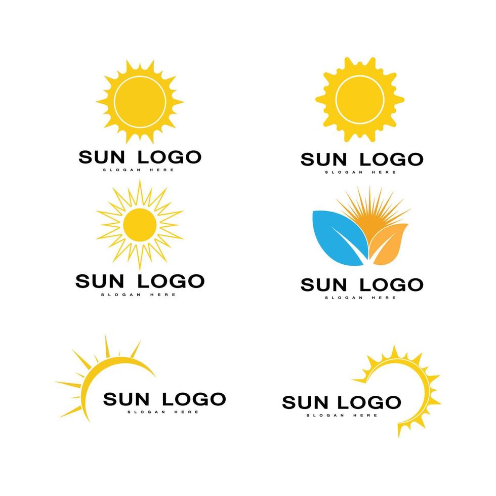 diseño de plantilla de logotipo de icono de ilustración de vector de sol