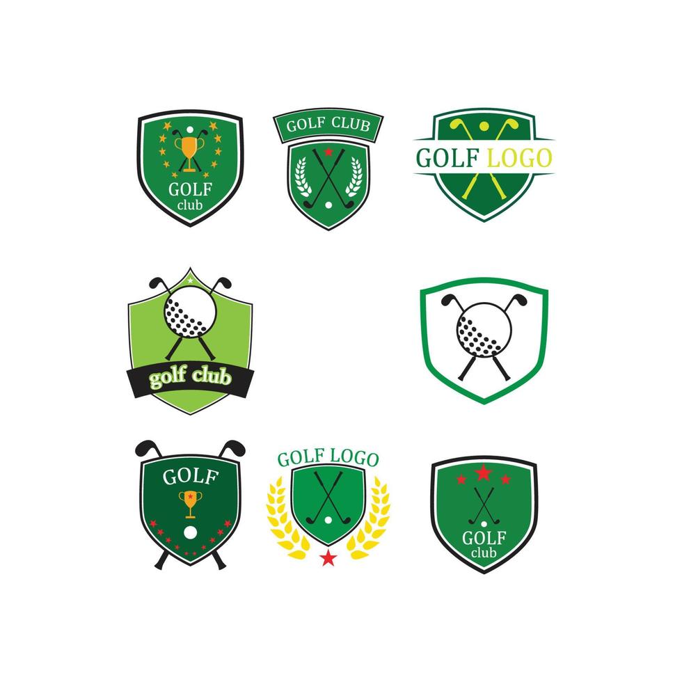 Diseño de icono de ilustración de vector de plantilla de logotipo de golf