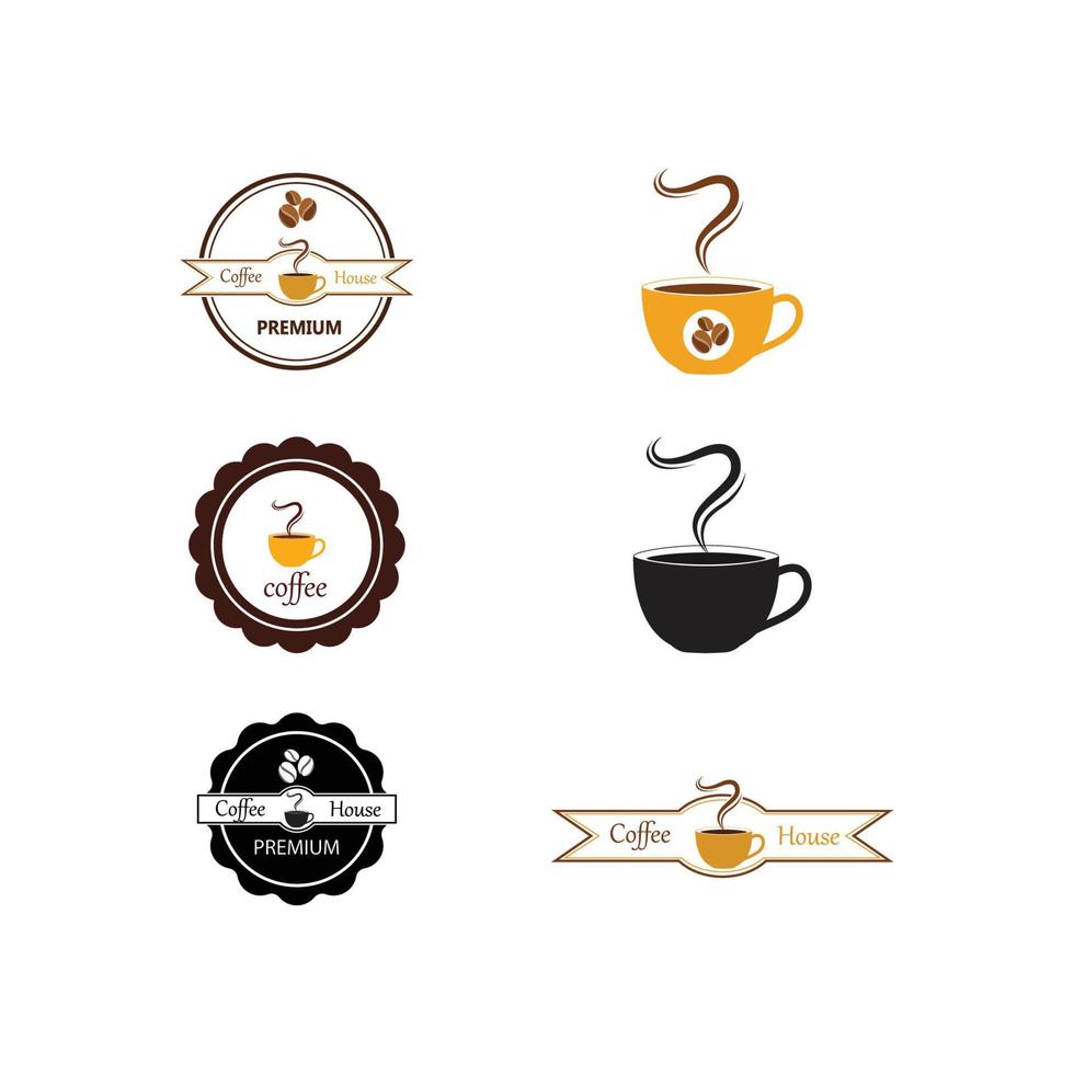 vector de diseño de ilustración de plantilla de logotipo de café