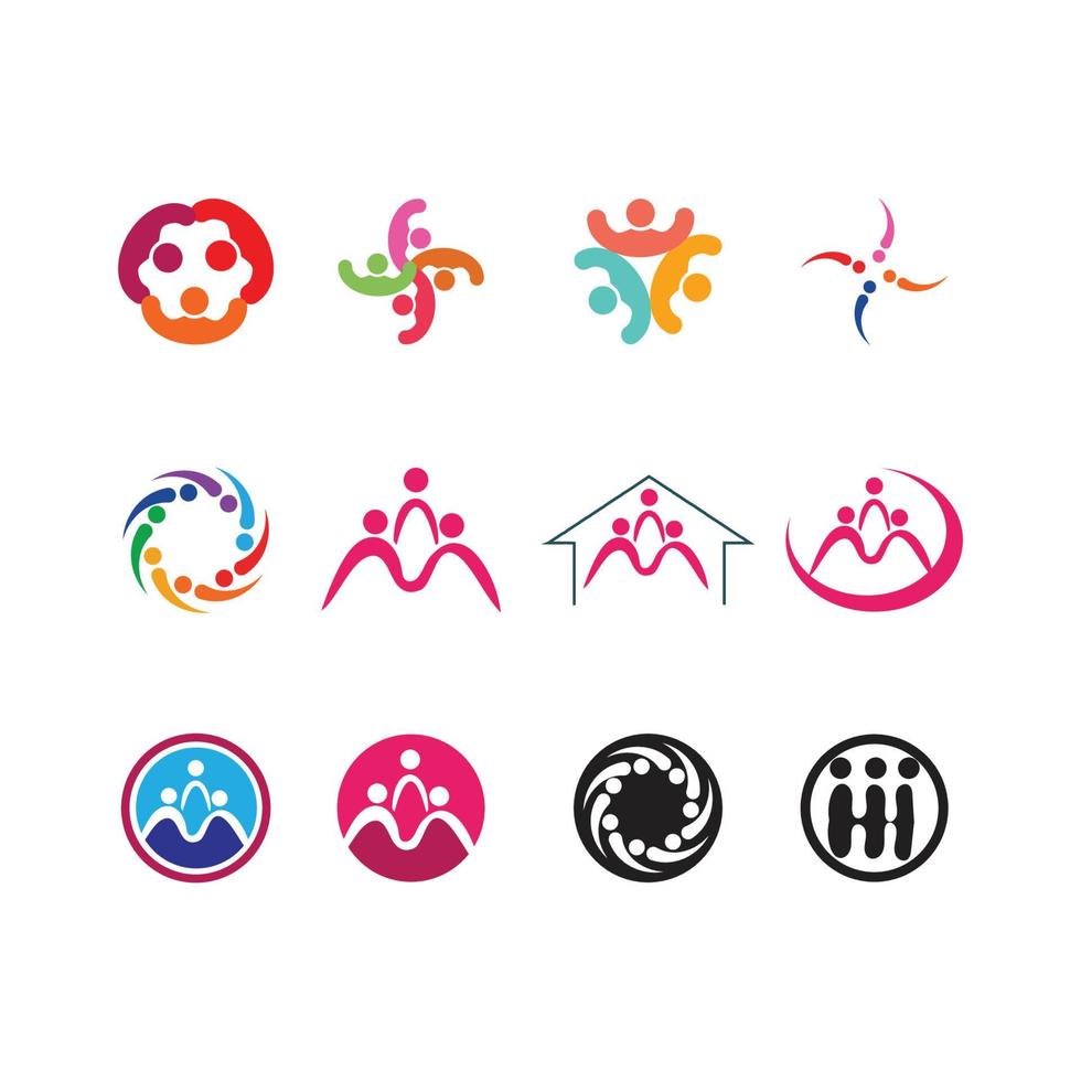 Community, network and social icon design template vector