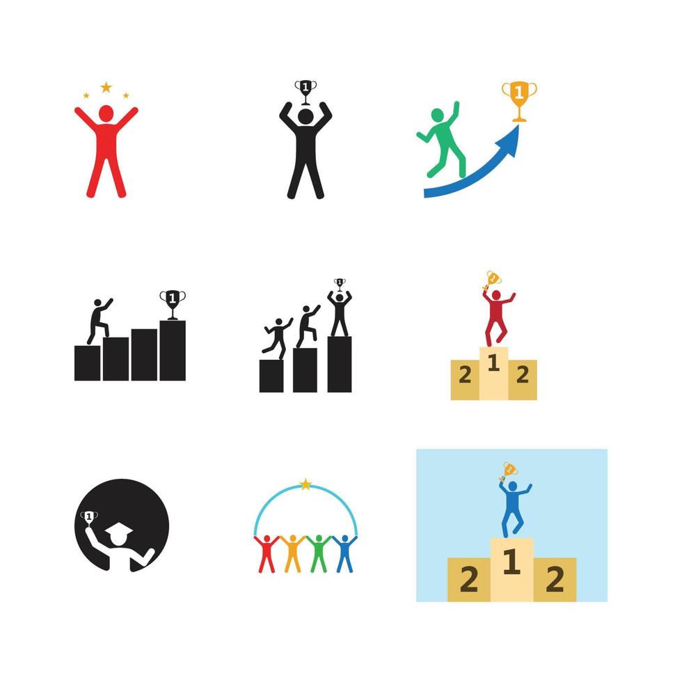 people care success health life logo template icons vector