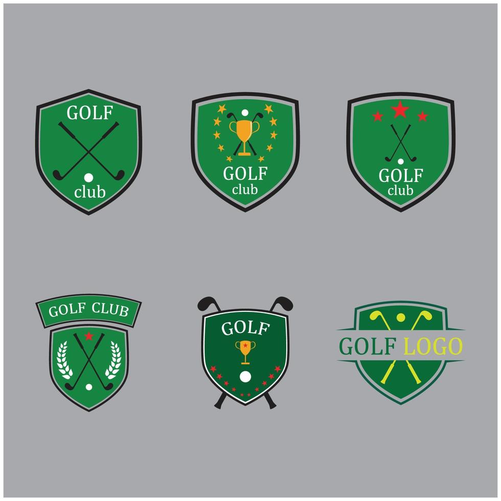 Diseño de icono de ilustración de vector de plantilla de logotipo de golf