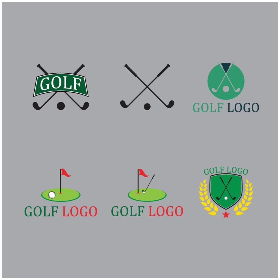 Diseño de icono de ilustración de vector de plantilla de logotipo de golf