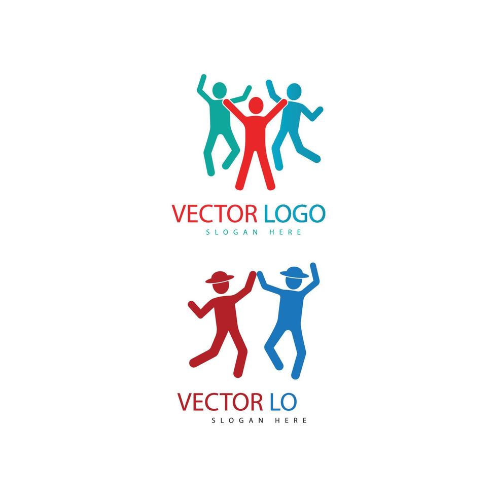 ilustración de plantilla de logotipo de icono de alegría vector