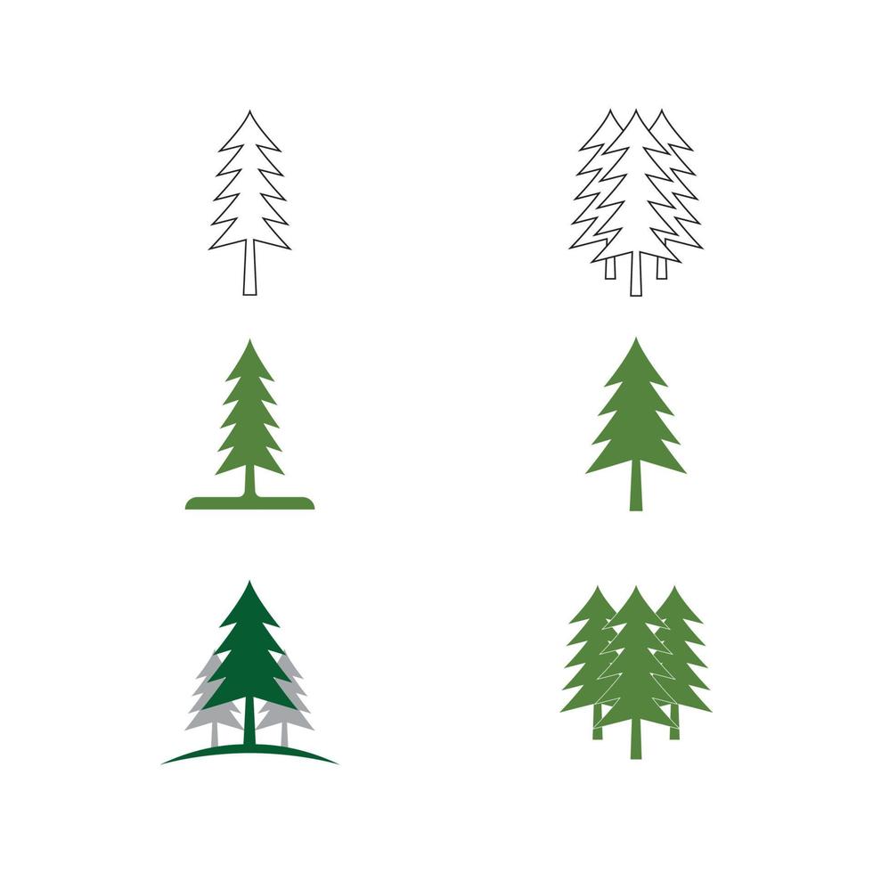 pino perenne abeto cicuta abeto conífera cedro árbol de navidad diseño de logotipo vector