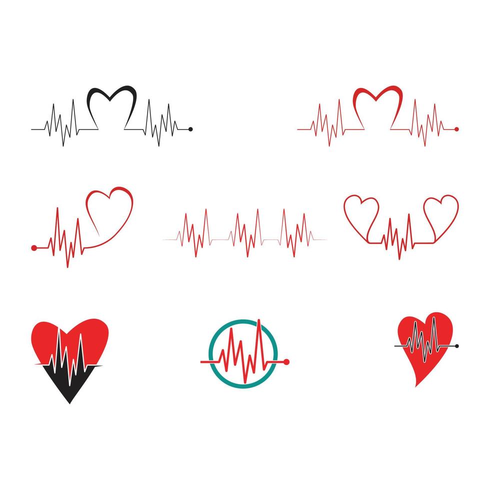 diseño de arte salud médica latido del corazón pulso vector plantilla