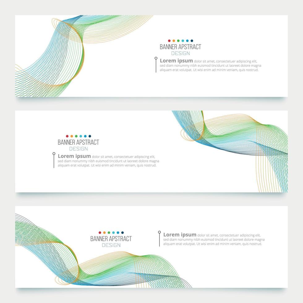 abstract banner wave set design template. vector