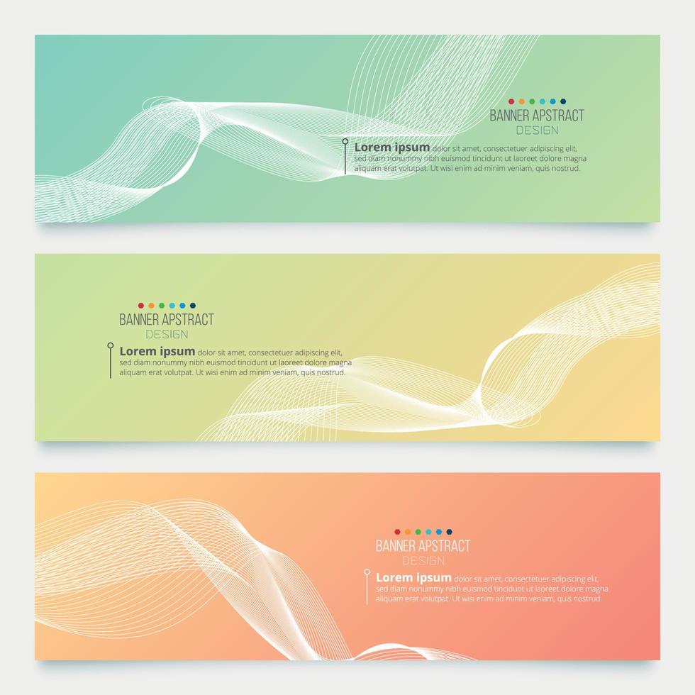 abstract banner wave desing template with color background. vector