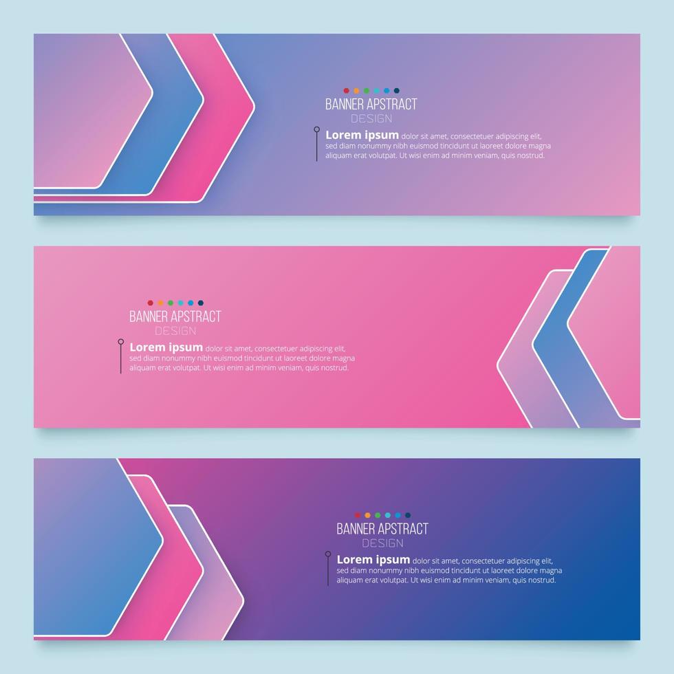 abstract banner set desing template with color background. vector