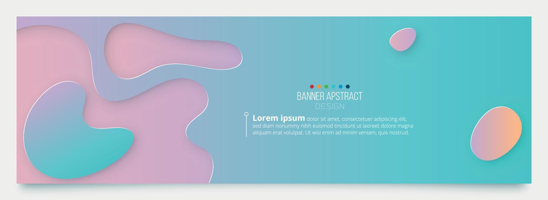Plantilla de diseño de banner abstracto con fondo de color. vector