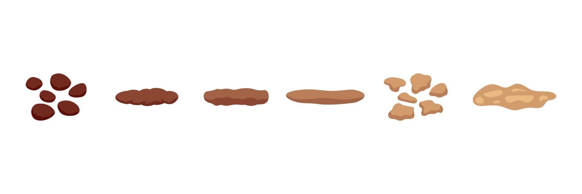 Stool faeces type classification, structure excrement. Types
