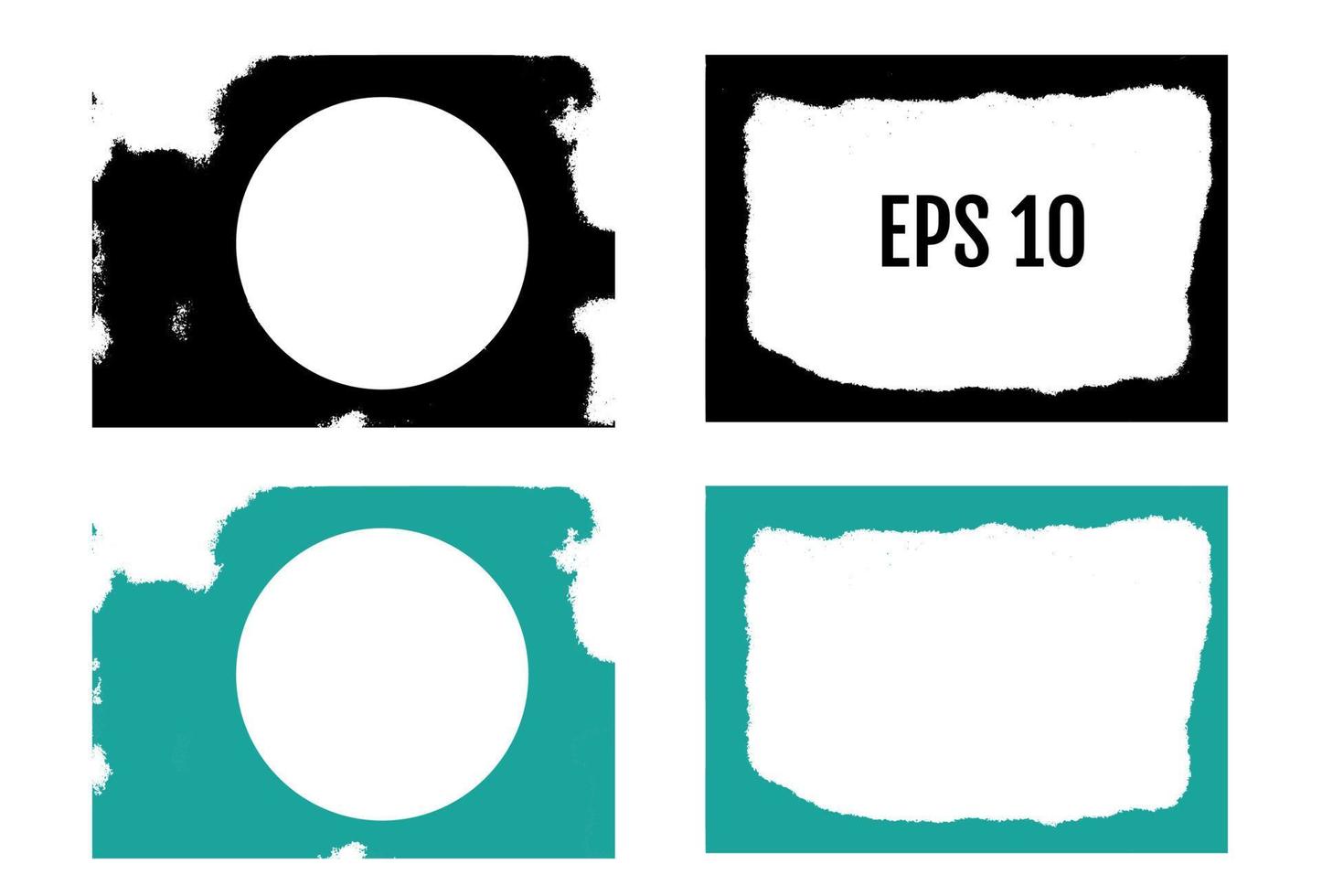 Set of grunge frames. Empty border background. vector