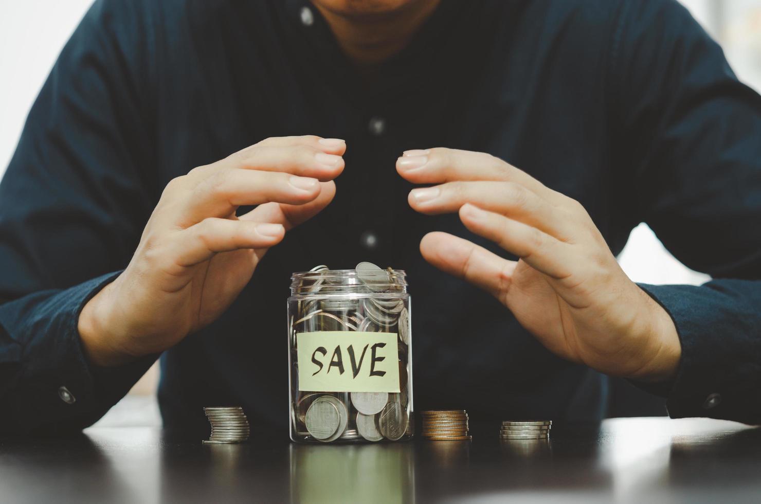 businessman with saving money photo