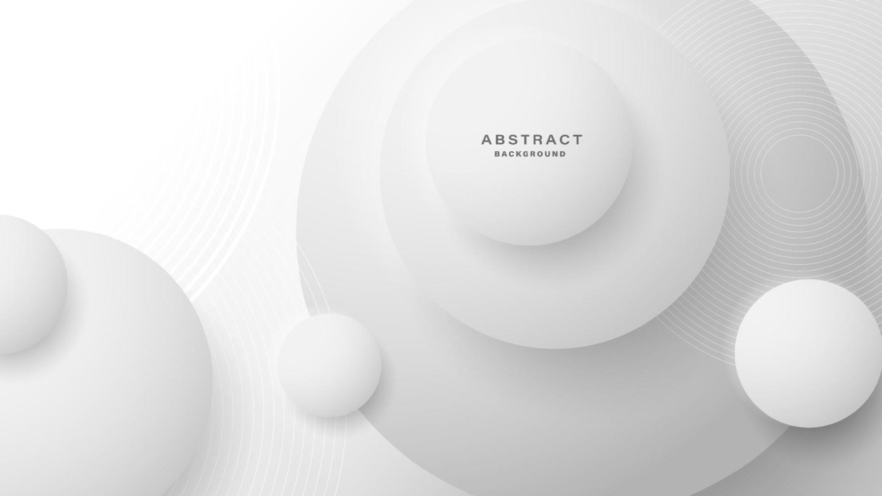 Modern white and grey background with 3D circle papercut layer vector