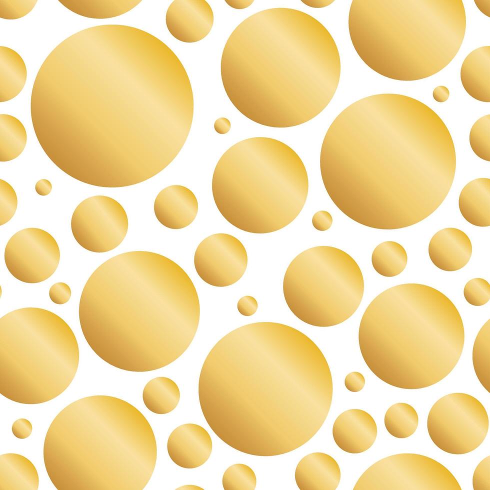Gold bubbles on white background seamless pattern vector