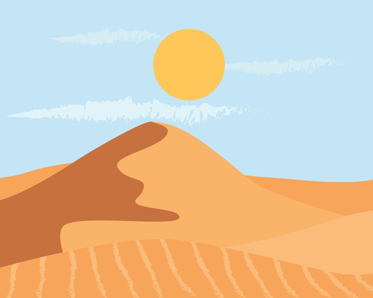 desierto dibujado a mano paisaje vector