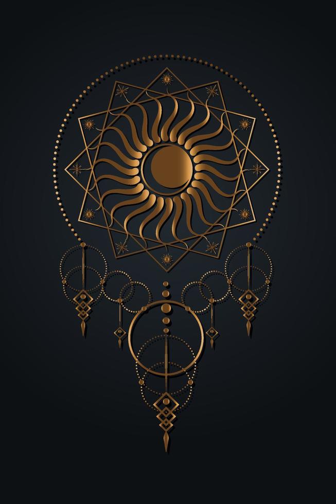 Tête de mule - Page 2 Moon-and-sun-logo-template-sacred-geometry-boho-style-gold-wicca-icon-radial-rays-symbol-concept-of-god-and-goddess-tattoo-style-masonic-symbology-isolated-on-black-background-vector