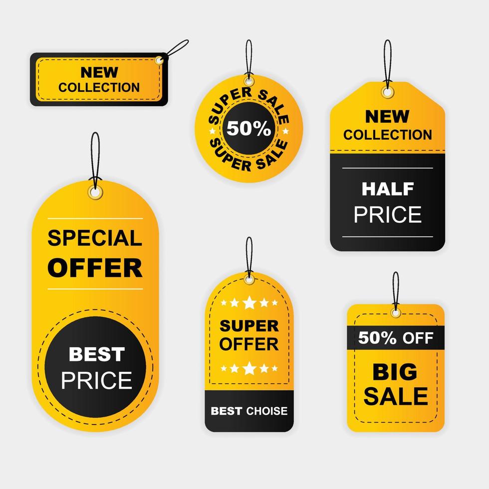 Realistic sales label set vector