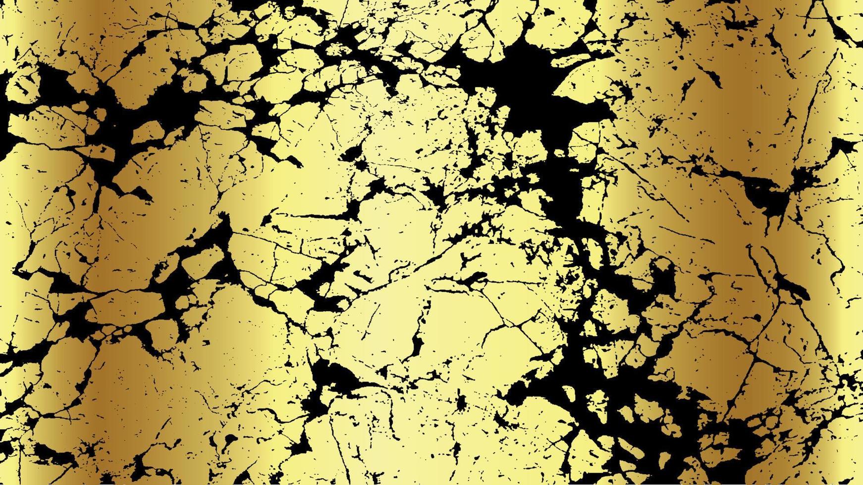 Golden grunge texture on black background vector