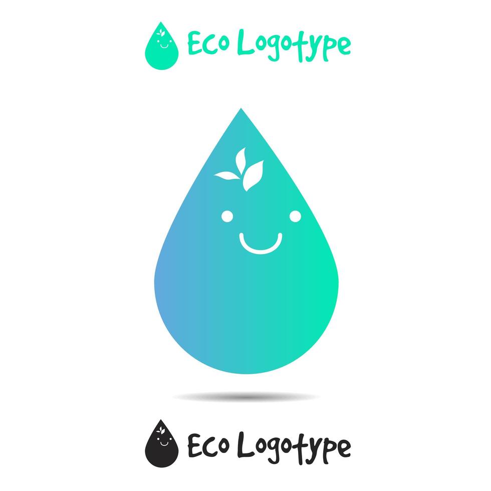 Vector ecology logo or icon, nature logotype, water symbo