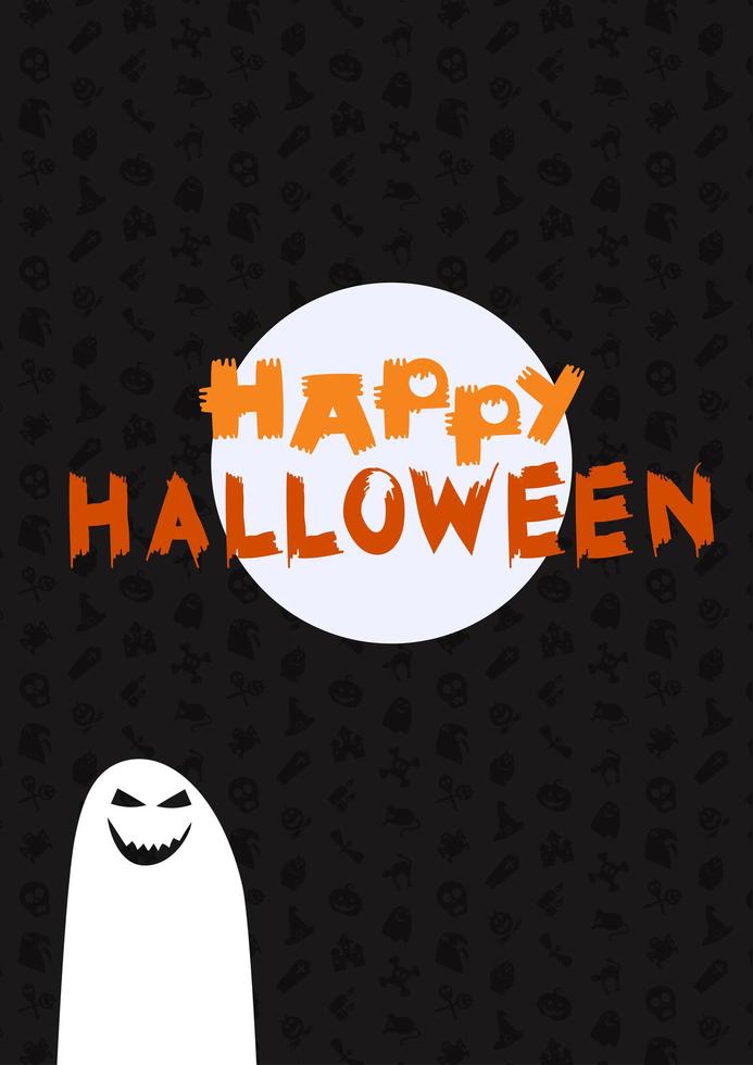 feliz halloween letras vector