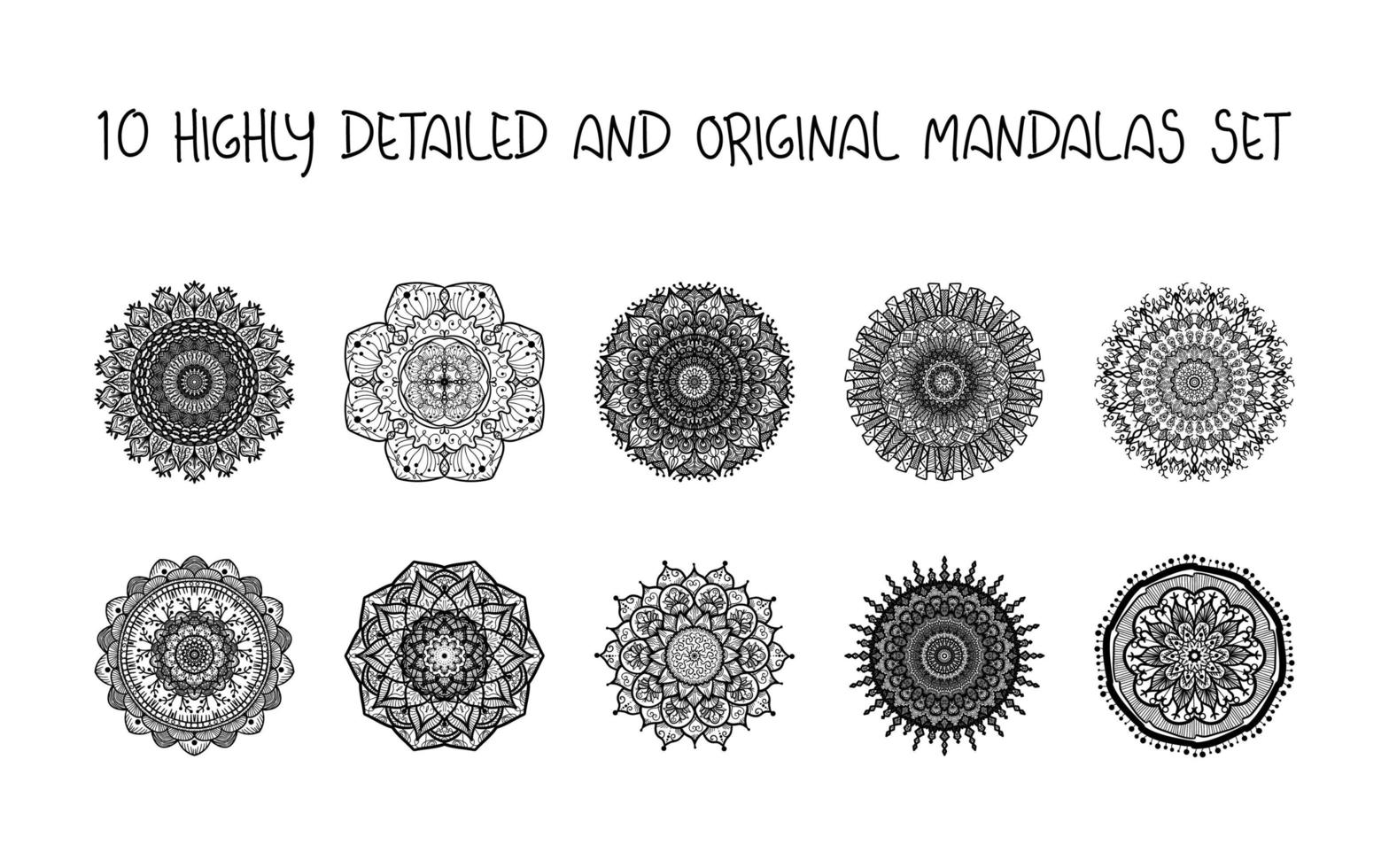 Relaxing Mandalas Set vector