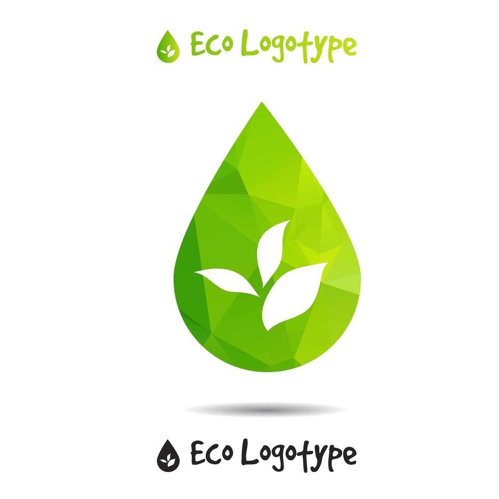 Vector ecology logo or icon, nature logotype, drop icon