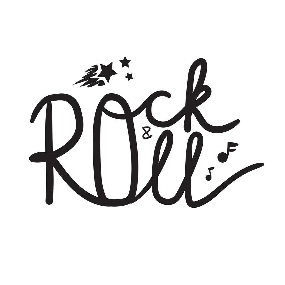 Rock and Roll Lettering vector