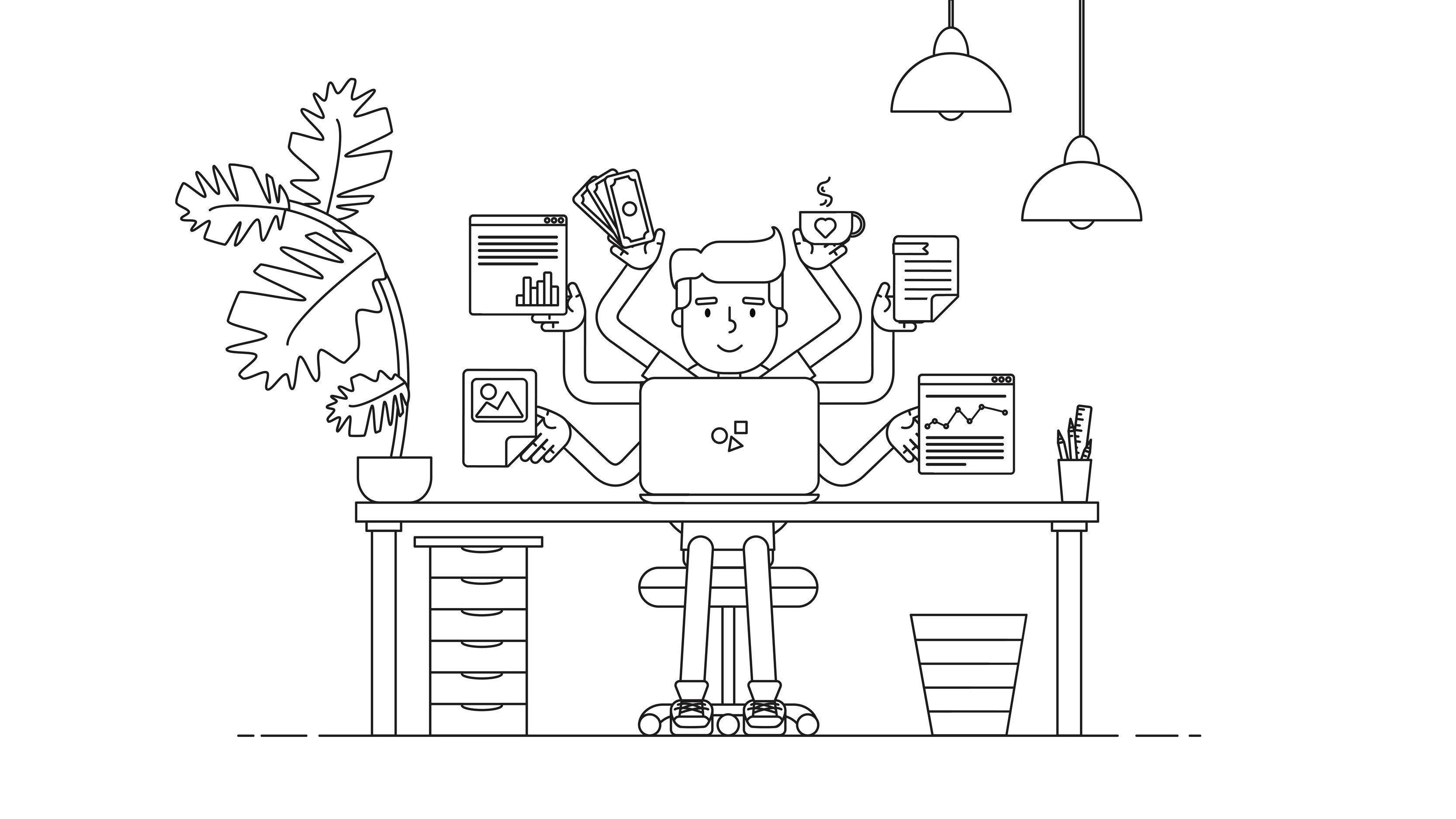 Creative Tech Workspace 4259090 Vector Art at Vecteezy