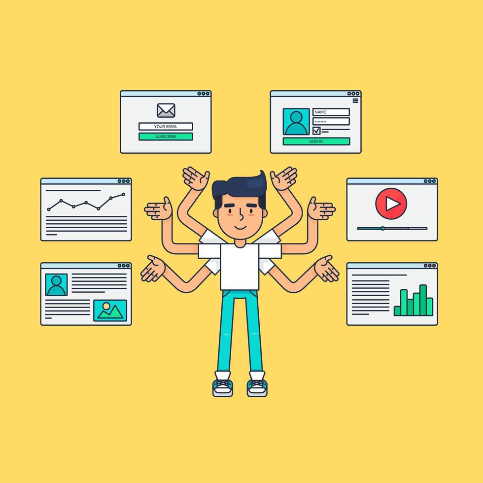 Web Virtual Socail Network vector
