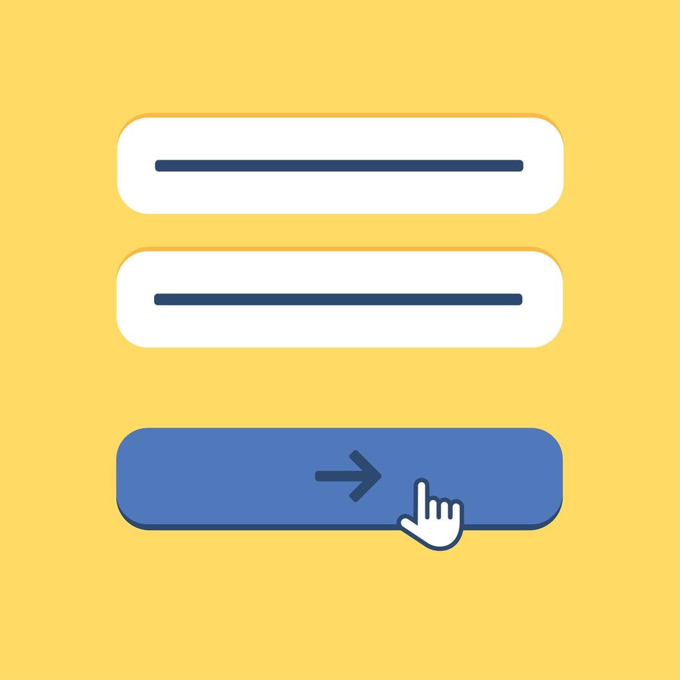 Web Template of Computer Login Form vector