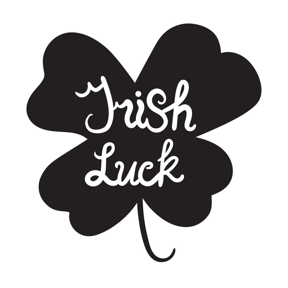 Irish Luck Lettring in clover vector