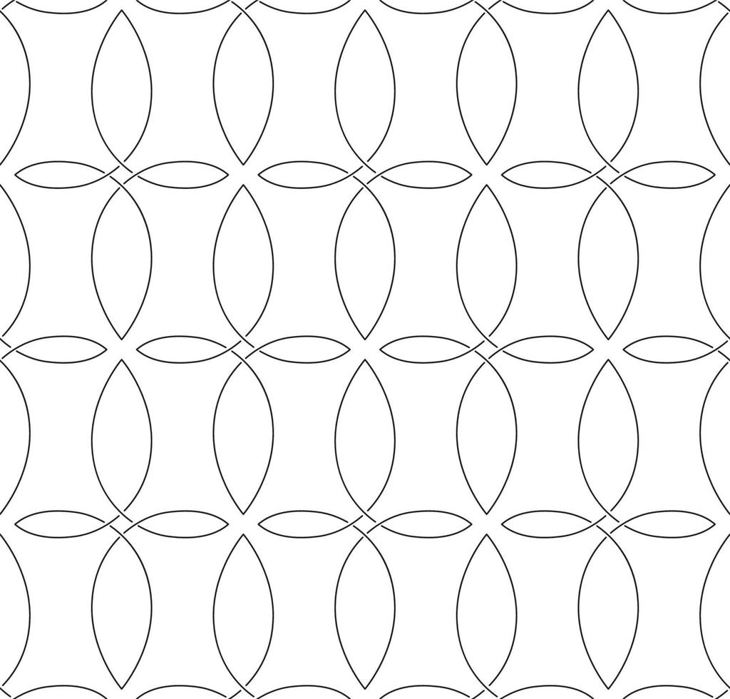 Vector black seamless pattern in a linear style of rhombuses and abstract shapes.A simple monochrome pattern of intertwining lines in the form of crosses.Simple black texture in a minimalist style.