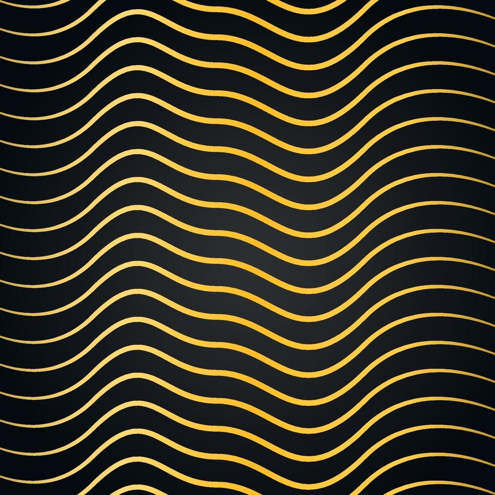 bstract luxury gold seamless striped line waves pattern black background vector