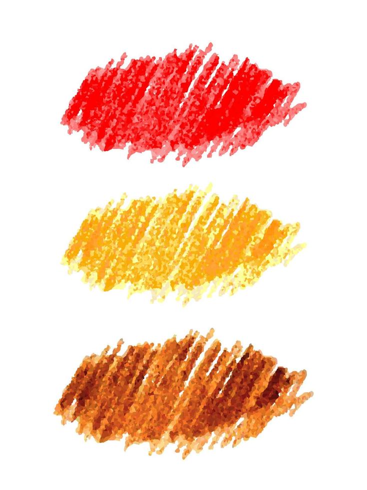 Colorful hand drawn set with chalked texture spots isolated on white background. Vector elements for your design
