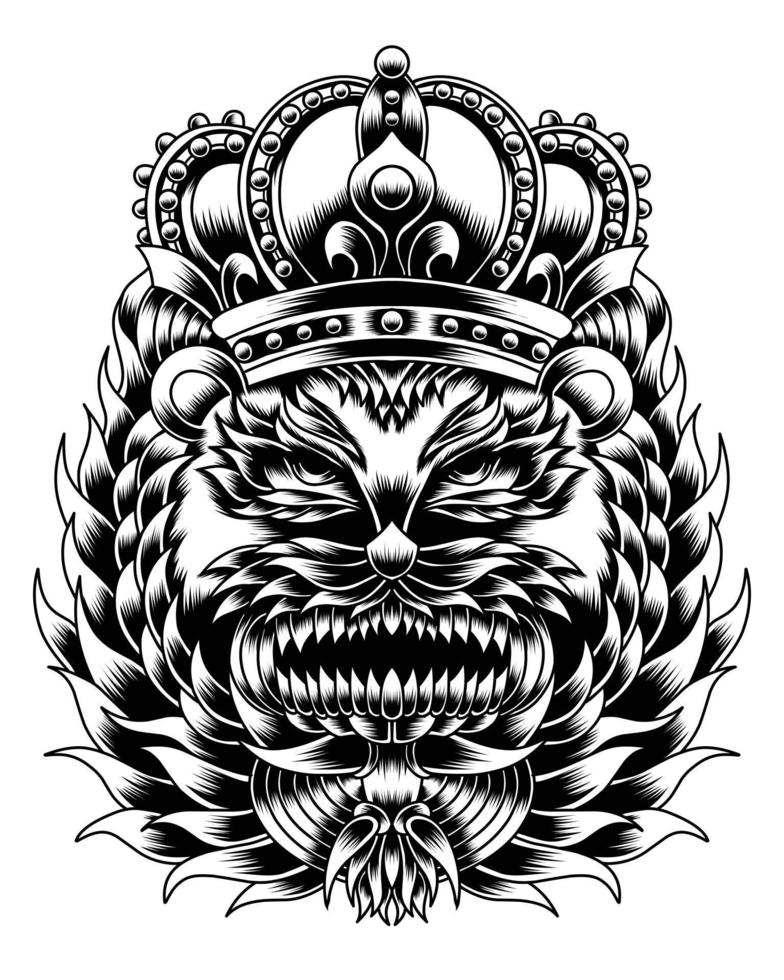 Artwork Illustration Abstract Creature With Engraving Line Art vector