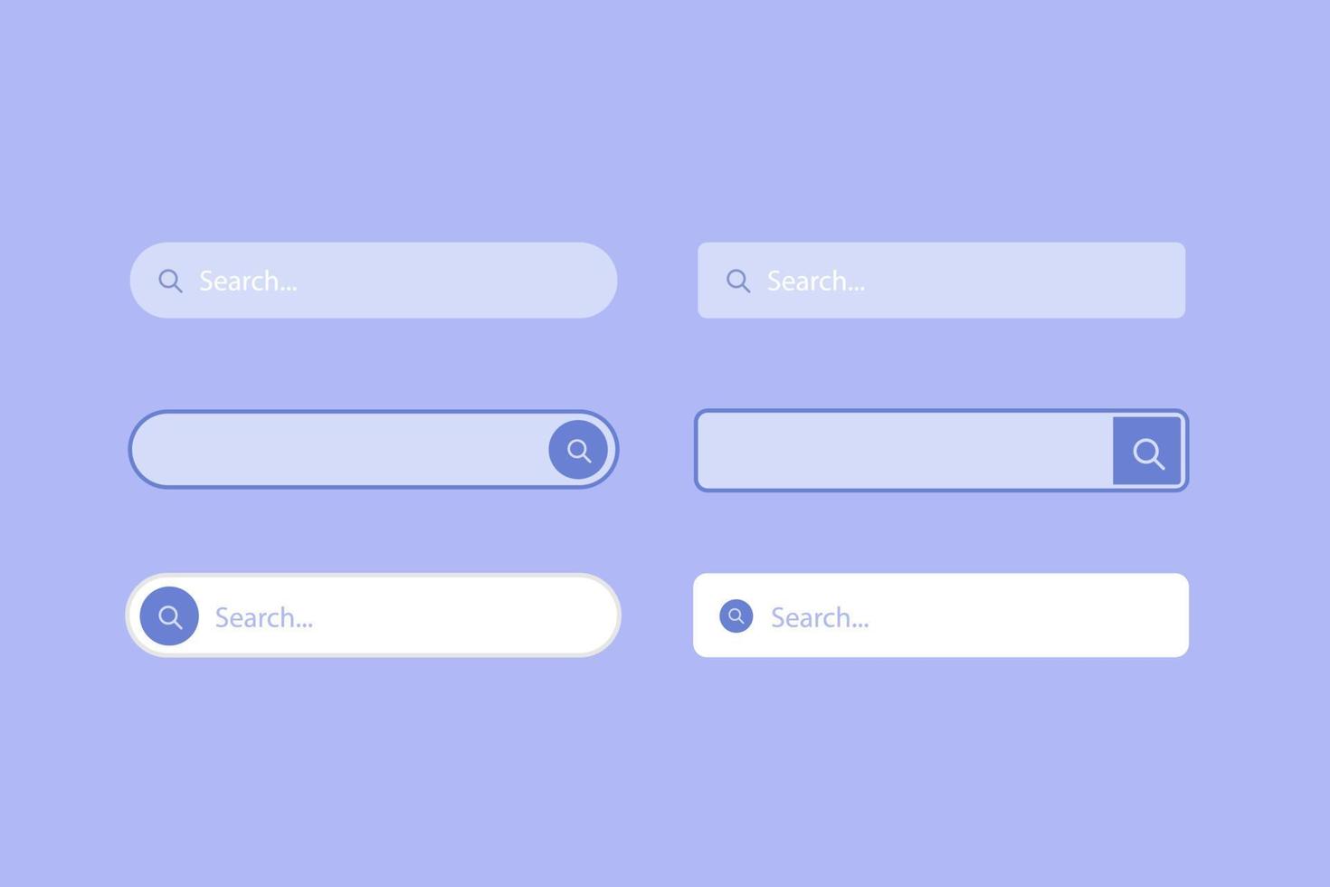 Search Bar for ui, design and web site. Search Address and navigation bar icon. Collection of search form templates for websites vector