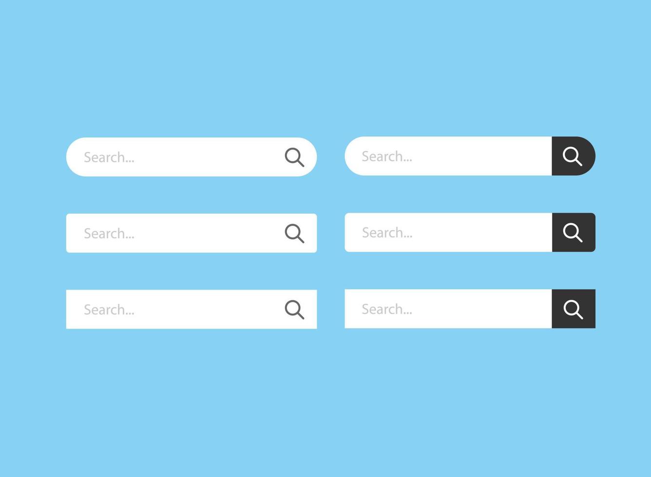 Search Bar for ui, design and web site. Search Address and navigation bar icon. Collection of search form templates for websites vector