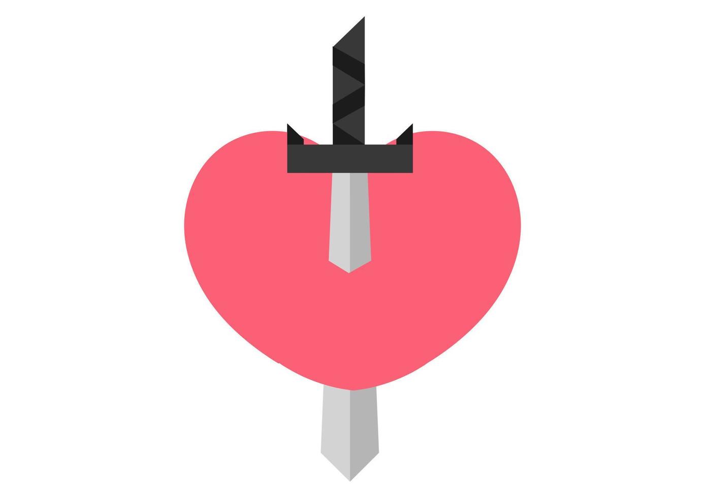 ilustración de corazón y espada 3 vector