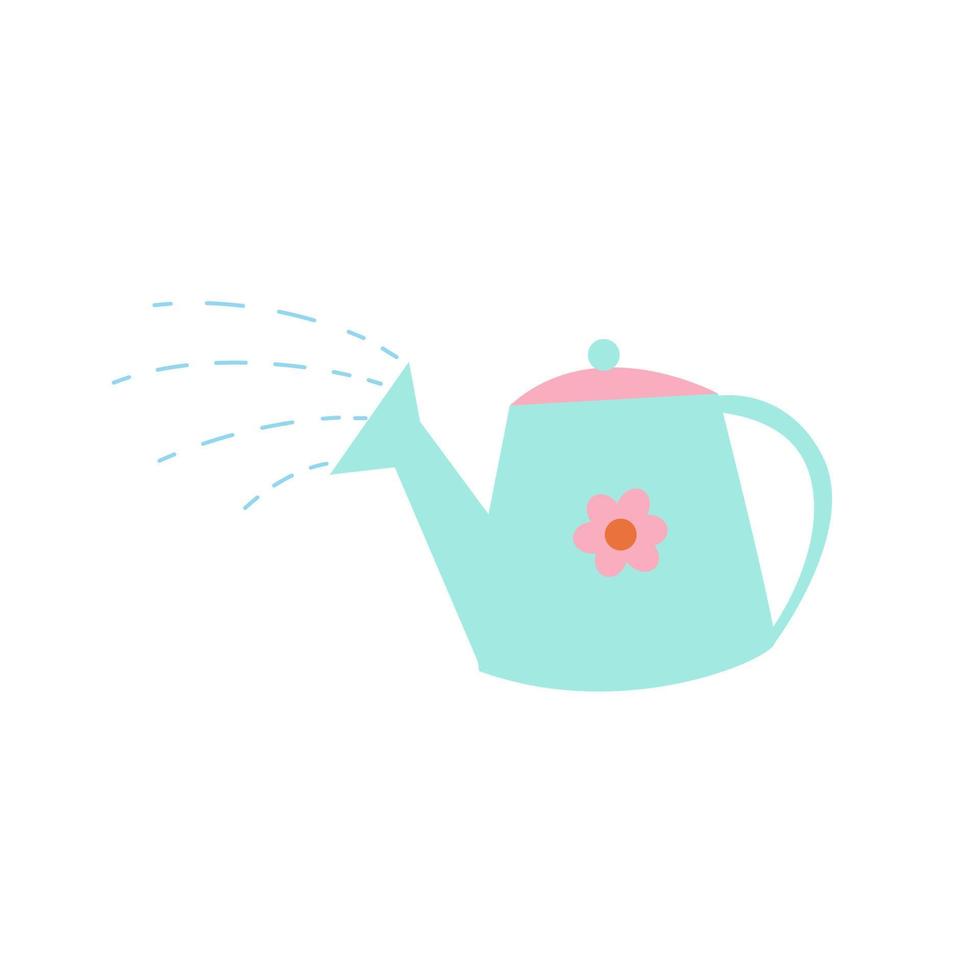 Watering can for watering plants. Vector objects in flat style.