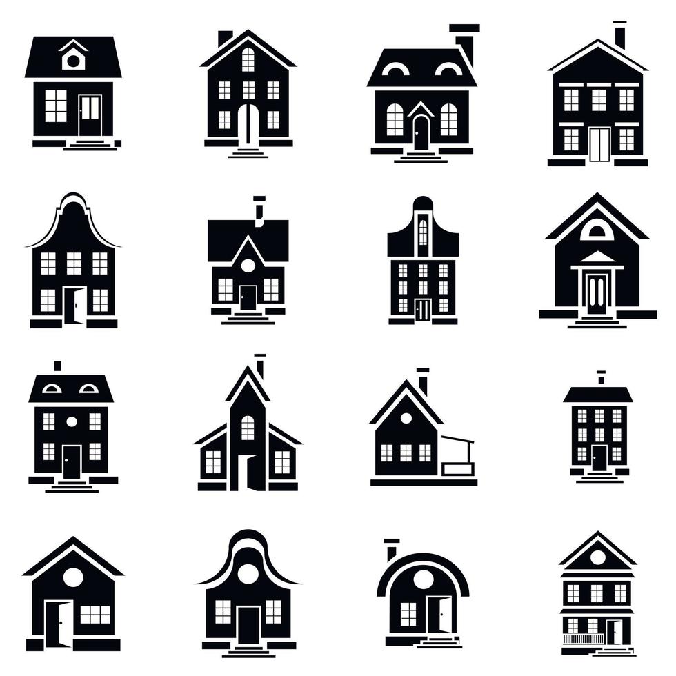 House icons set in simple style vector